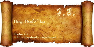 Hey Beáta névjegykártya